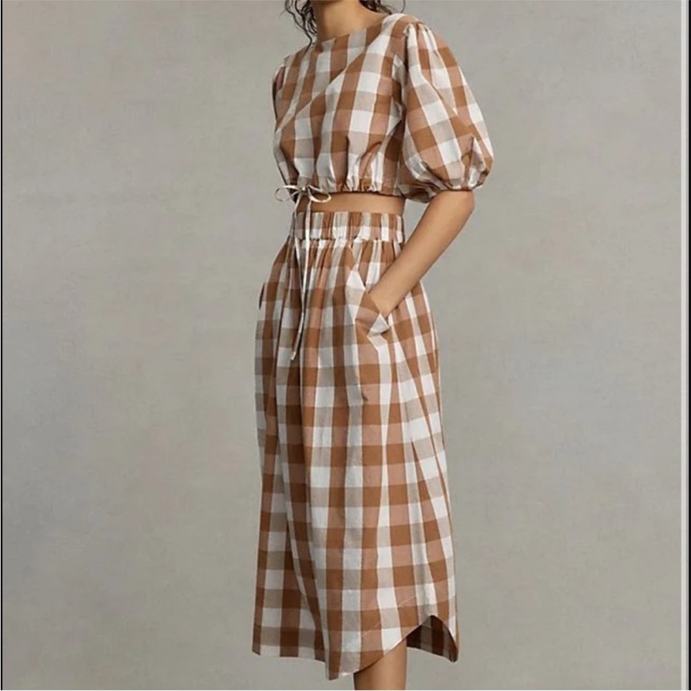 NWT Anthropologie Gingham Skirt